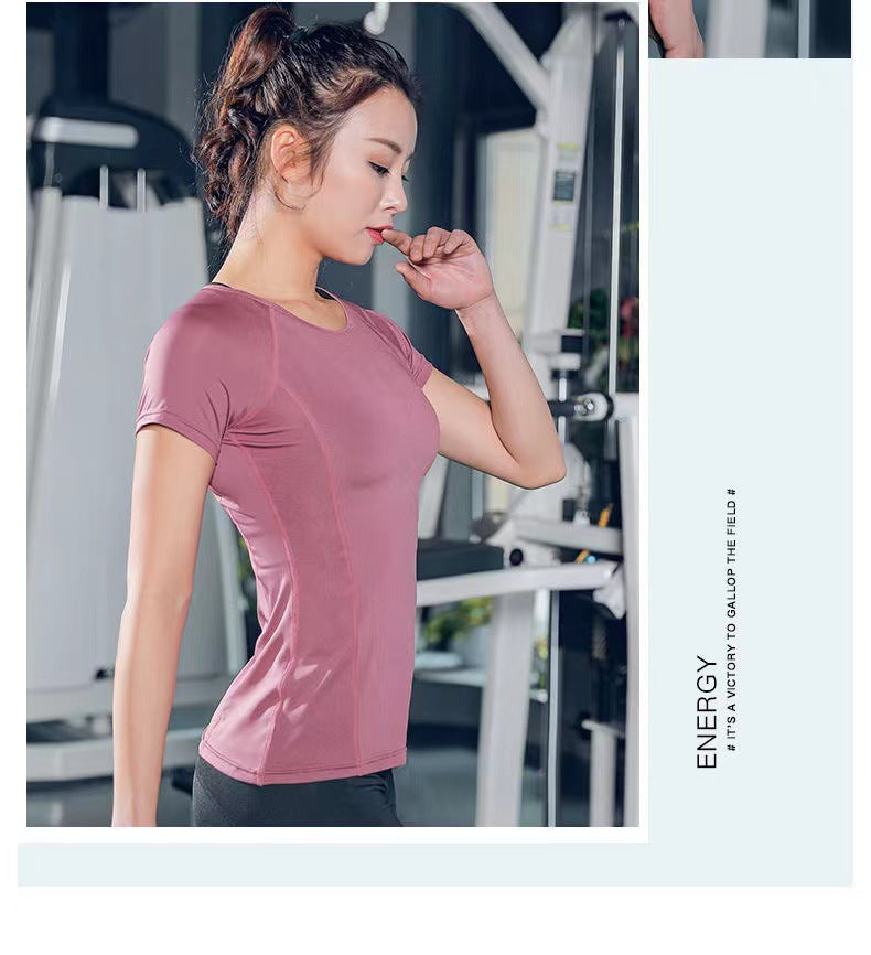 Women’s Quick‑Dry Mesh Back T‑Shirt Short Sleeve Slim‑Fit Yoga Running Athletic Top