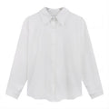 Women’s Classic White Button‑Down Shirt Long Sleeve Point Loose‑Fit Blouse