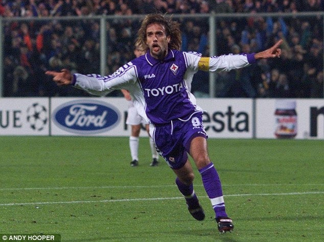 FIORENTINA 1999/00 HOME X BATISTUTA Jersey